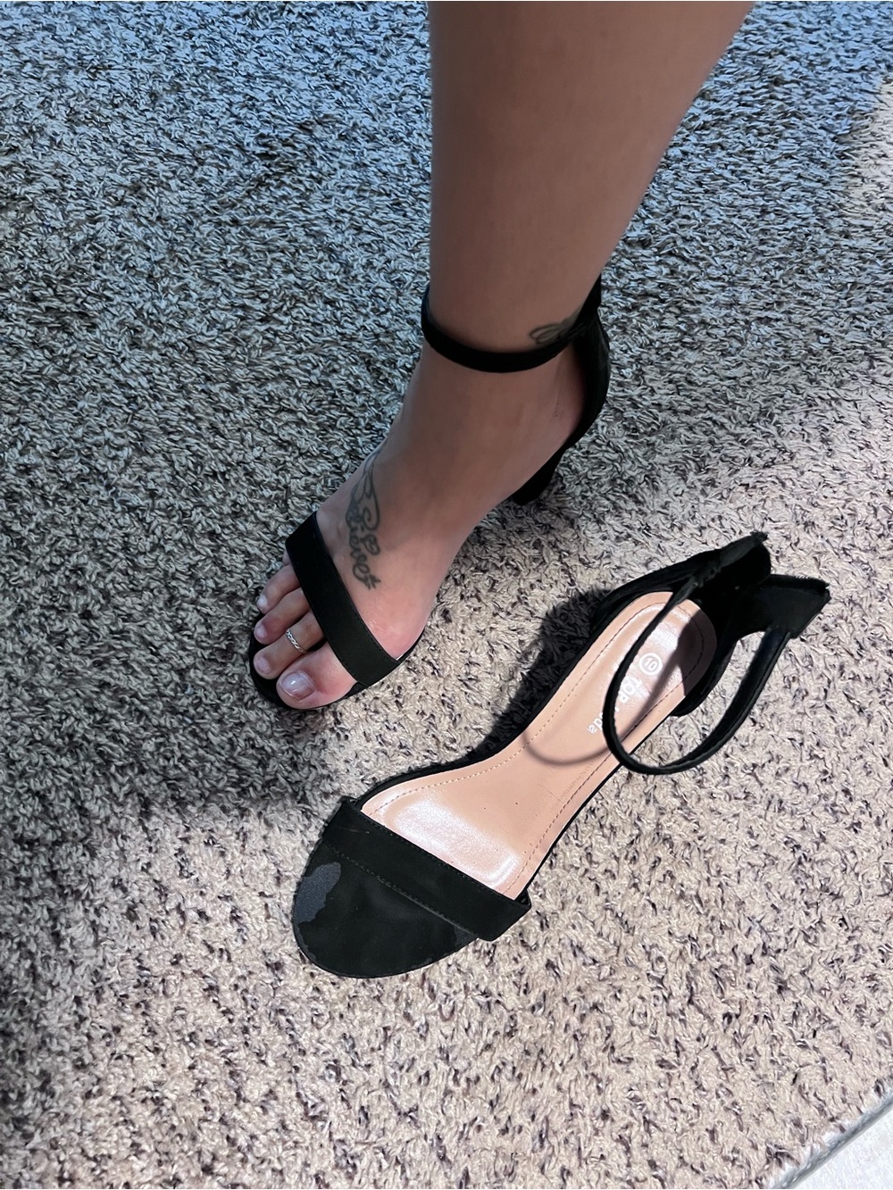 Classic Black Ankle-Strap Open-Toe Heels